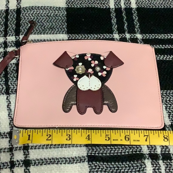 Kate Spade dog motif floral pup zippered pouch - Picture 8 of 10